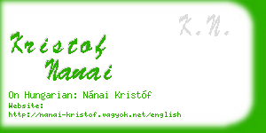 kristof nanai business card
